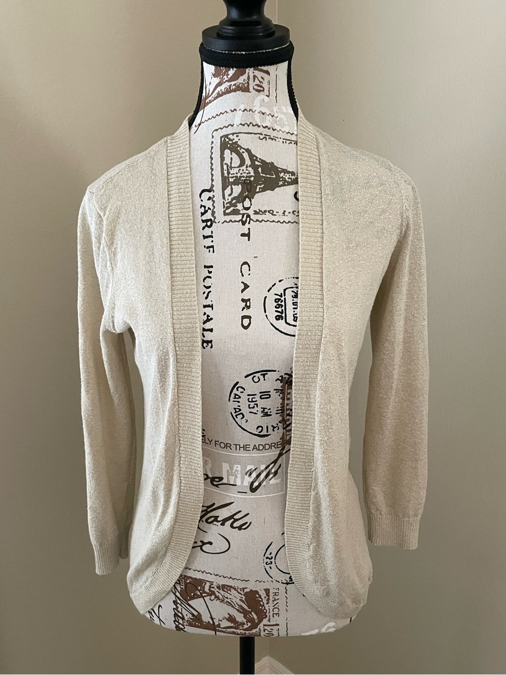Ann Taylor LOFT Glittery Gold Open-Front
Cardigan
